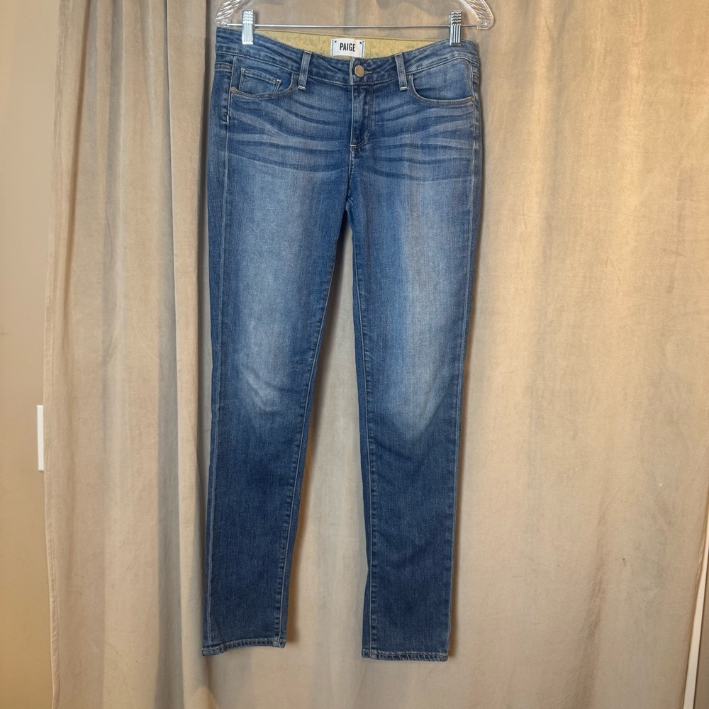 PAIGE Women's Jimmy Jimmy Skinny low rise Y2K Blue Jeans 00s Vintage Style